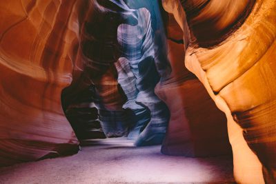 low angle photo of antelope canyon, surreal light play in the style of unsplash photography. --ar 128:85