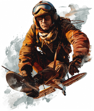 In the style of [Frank Frazetta](https://goo.gl/search?artist%20Frank%20Frazetta), an aviator snowboarding with goggles and helmet on a white background, with a vintage color palette, as digital art in a painterly style with brush strokes, a dynamic composition, at a high resolution, with detailed , hands, face, in a dynamic pose, and detailed boots and jacket from a dynamic angle.