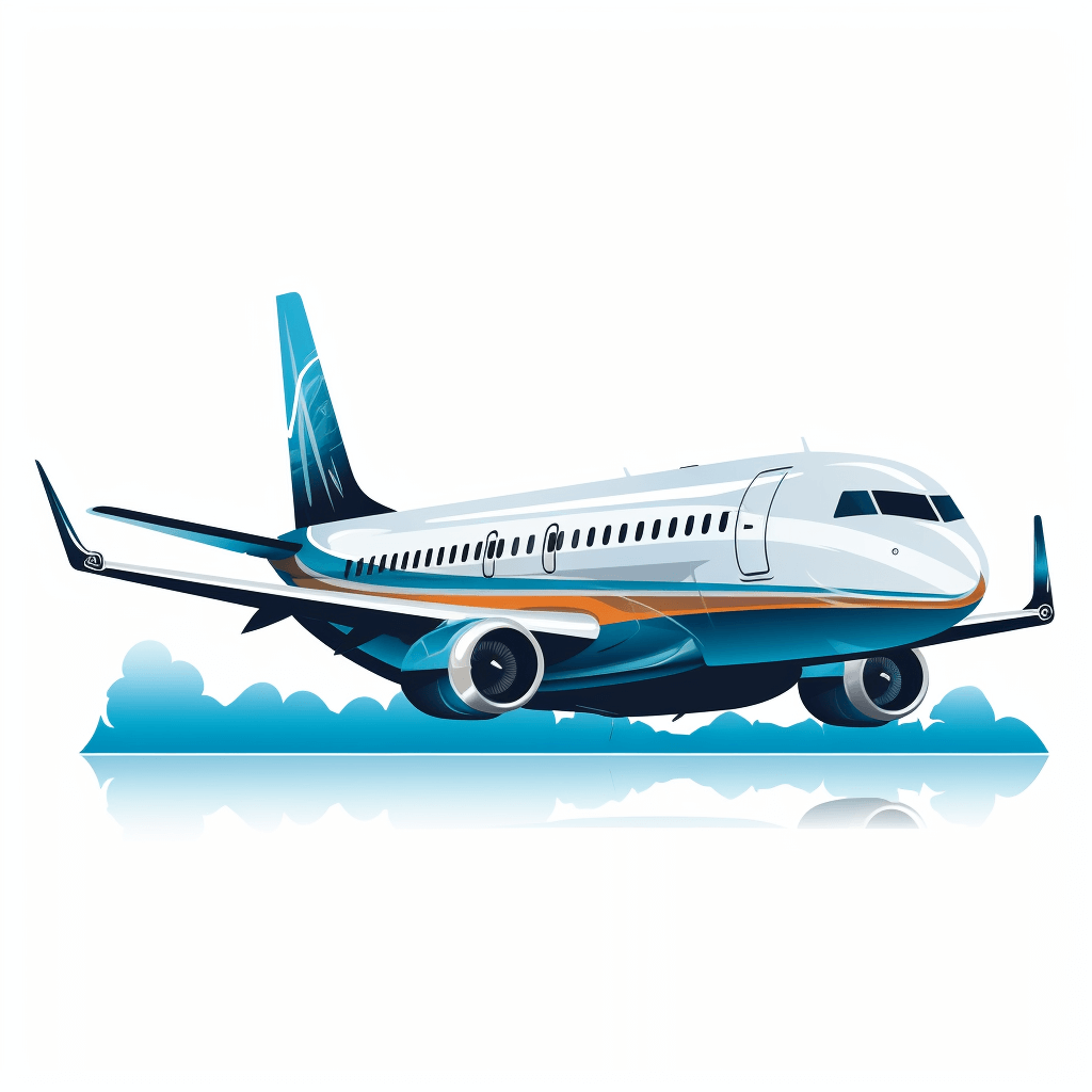 Airplane vector illustration on white background with clipping path, side view of modern airplane in flight