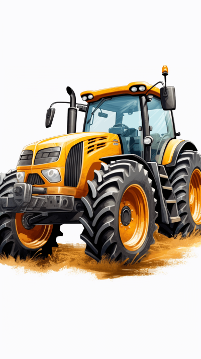 J fueron J мом(sqrtarguments ($('#traganobbie B rehab, cute cartoon tractor illustration, clip art style, white background, vector image, simple, yellow and black colors, digital painting, high resolution, detailed, professional,