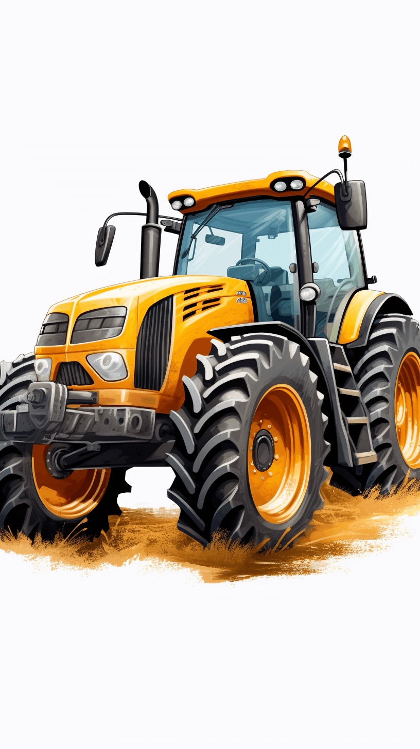 J fueron J мом(sqrtarguments ($(‘#traganobbie B rehab, cute cartoon tractor illustration, clip art style, white background, vector image, simple, yellow and black colors, digital painting, high resolution, detailed, professional,