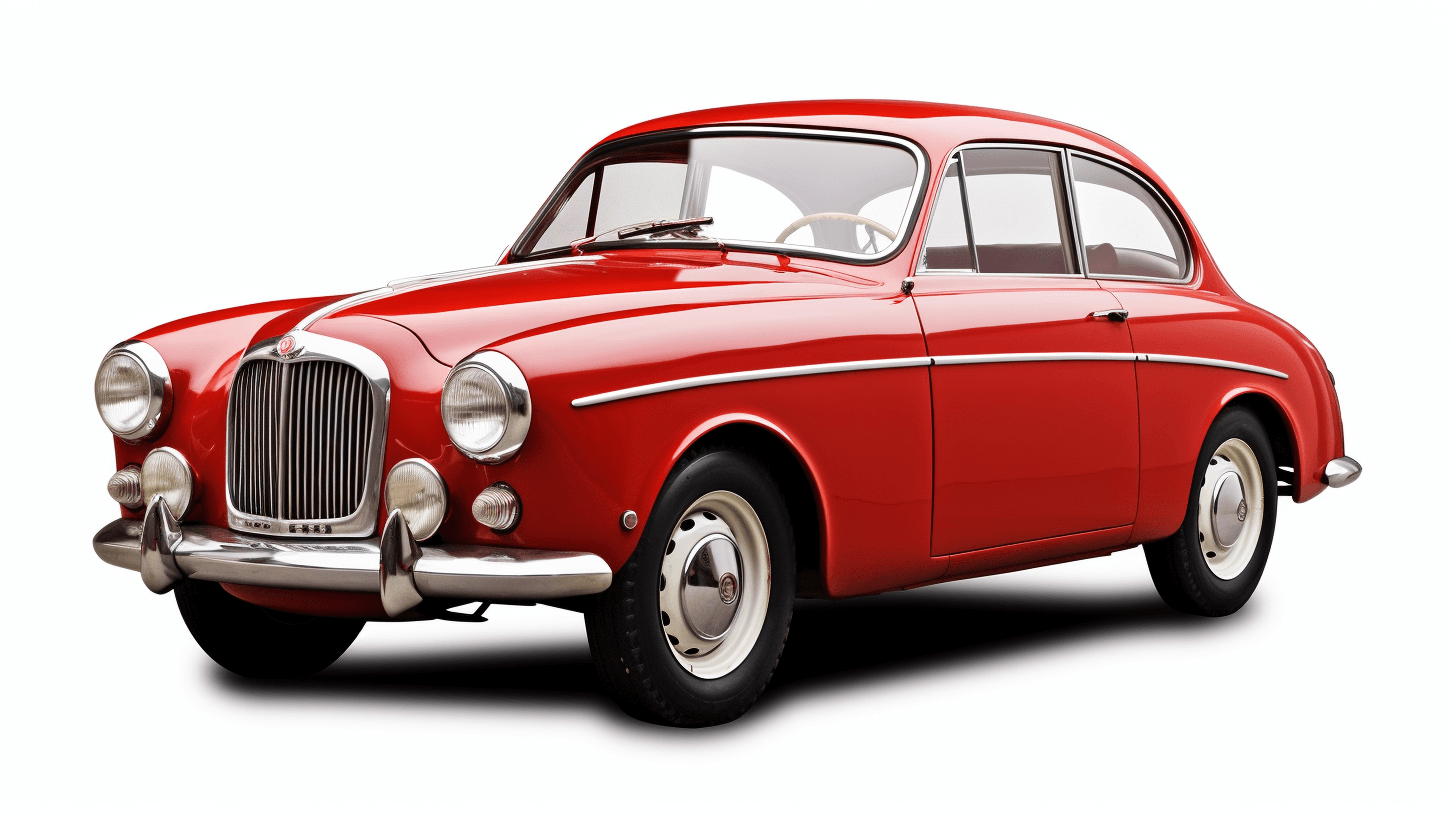 vintage red car , white background, high resolution photography