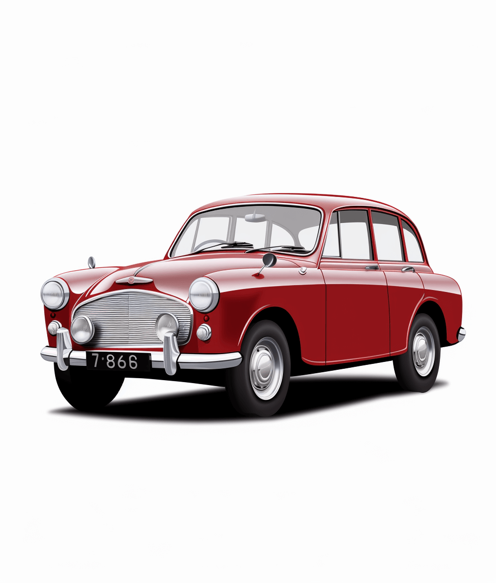 vector illustration of an old red car, white background, high resolution, professional photograph, super detailed in the style of “F系列活动”.