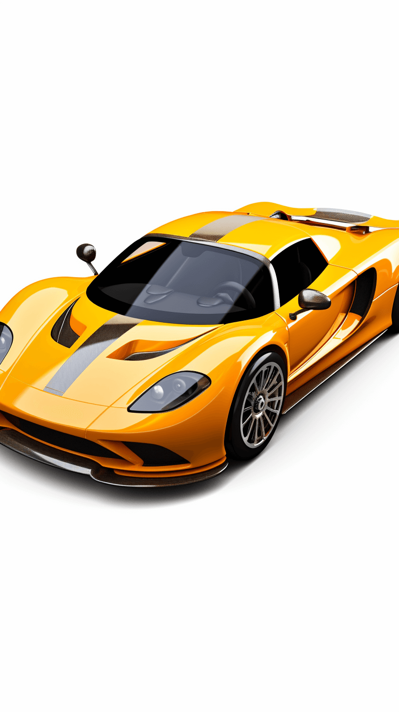 a vector of an icon for the Mclaren F50, digital art style, orange and grey colour scheme, white background, front view