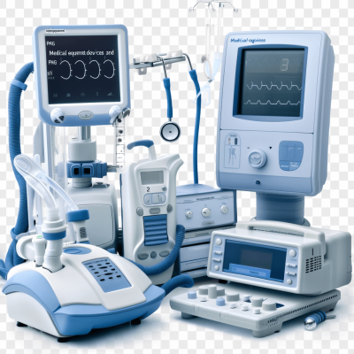 medical equipment and devices " on transparent background, png photo cutout