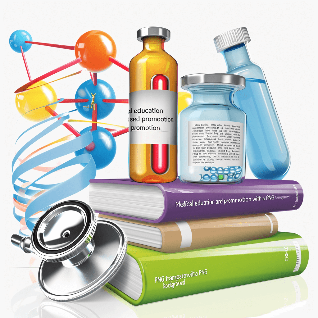 medical education and promotion with P Omaha”, vector, white background, books, stethoscope, vial of liquid and colorful” ” , realistic, clip art for sticker, high quality, high resolution, transparent png in the backgrounnd