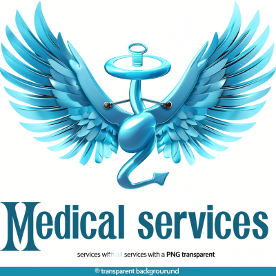 text " medical services with wings" transparent background, png, vector style logo, medical caduceus and stethoscope on white background, light blue color palette, " medicine +". no text in the icon, vector art. . vector design for web banner or social media post , "Crear en graffiti", 2d game asset style icon of an winged staff symbolizing people's health care, symbolizes healing, knowledge about human body anatomy, professional quality, medical symbols