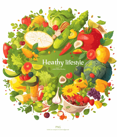 Country lifestyle with healthy food and vegetables, fruit vector flat illustration of round shape design on white background in the style of "3d" illustration. A lot of fresh fruits and vegetables in the circular frame for icons. Sun light. Vector illustration of a beautiful colorful scene of healthy life, watercolor summer clipart, cartoon, hyper realistic, high resolution, professional photograph, detailed, very sharp.