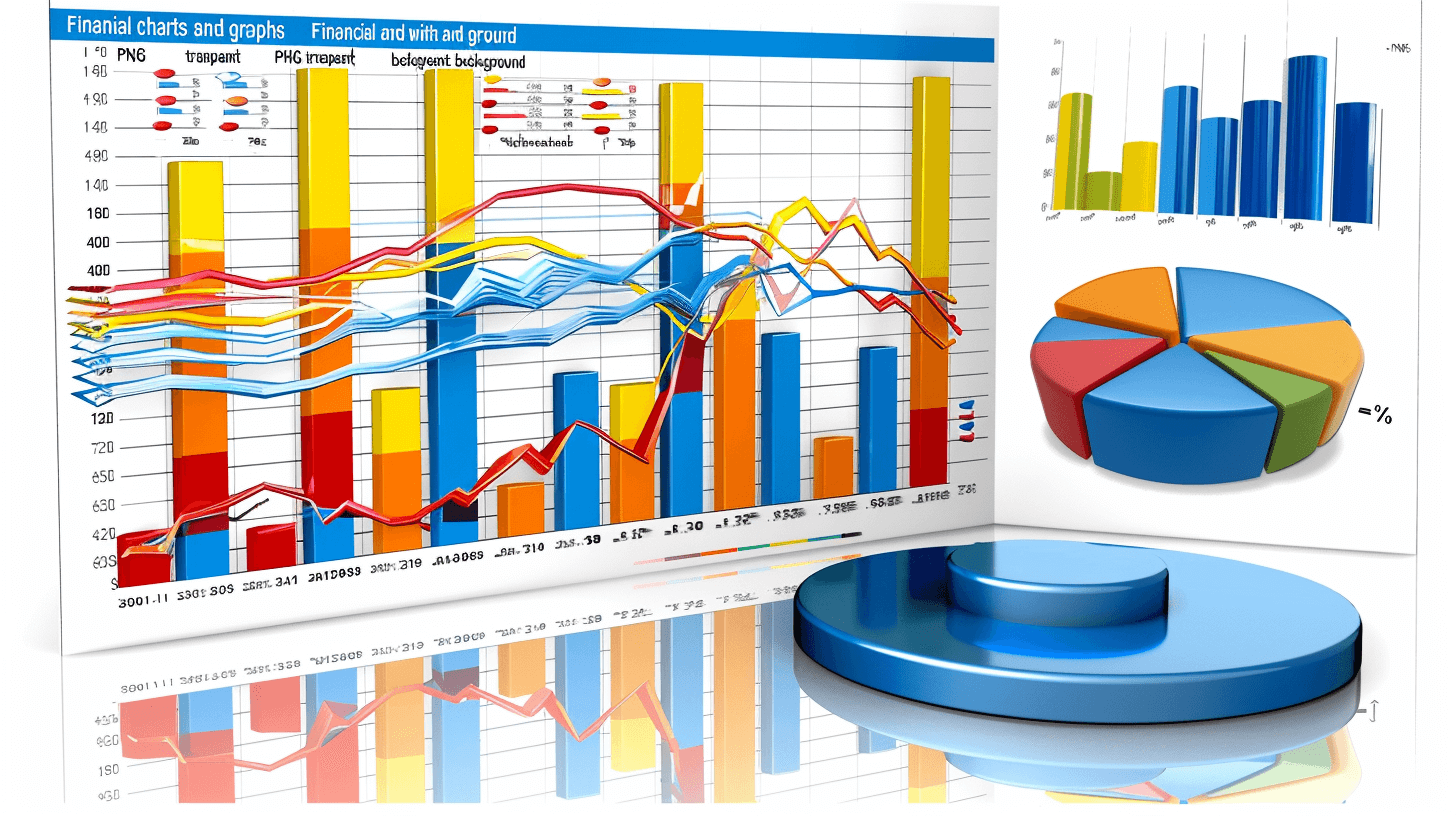 finanetrical charts and graphs with pie chart, bar graph and financial data on white background ” stock photo, high resolution photography