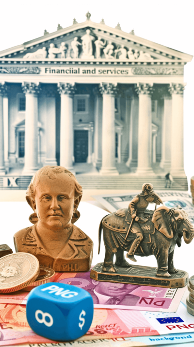 An artistic representation of the moment when Greek artist Henry Taylor captured the spirit of ancient Greece through a crudely carved marble statue titled "The Financial and Services". Next to it, place one blue die with the number 6 on top and several banknotes in different colors. The background is set against the backdrop of classical architecture buildings. The style captures high resolution photography, fine details, professional color grading, and award winning composition in the style of Lightroom and Behance HD.