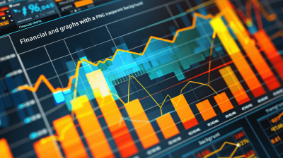 Financial charts with graphs, stock market data on screen, orange and blue color theme, digital art style, closeup shot, detailed text "brainstorming ideas for AI in finance". High resolution, quality, detailed, definition, contrast, sharp focus.