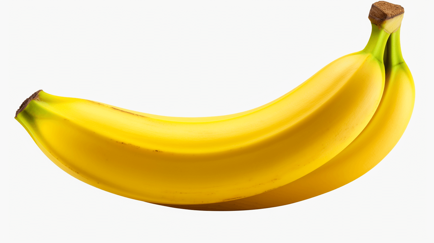 photorealistic banana isolated on white background, png file