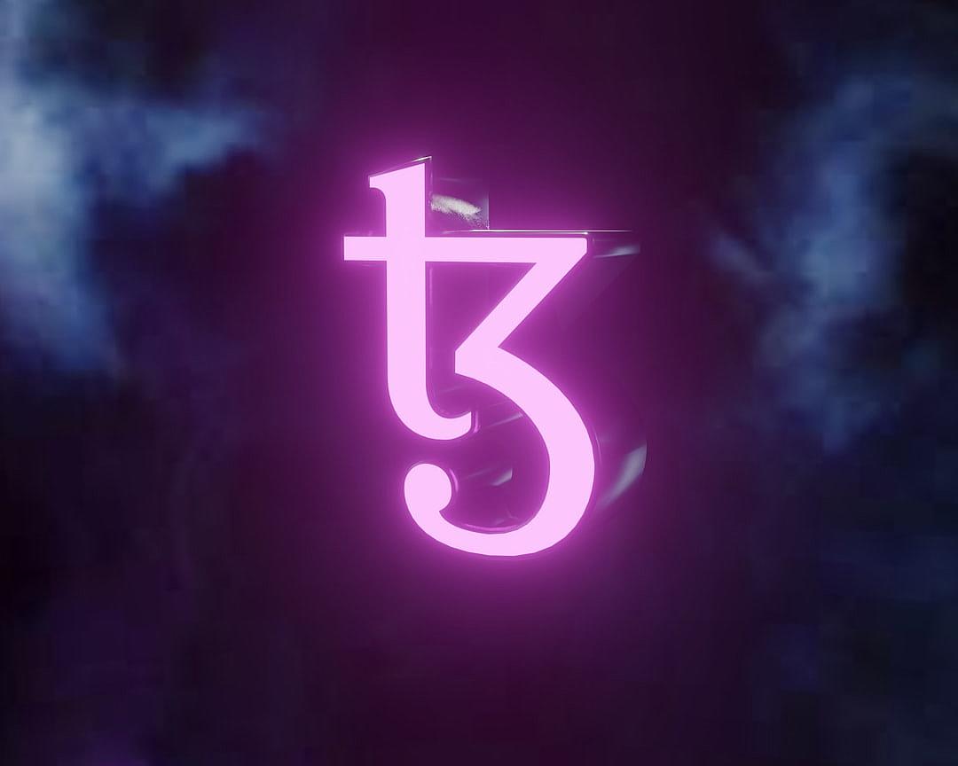 Logo with the text “T3”, in purple neon, the letter T is big and bold, the number three appears to be glowing against dark clouds.