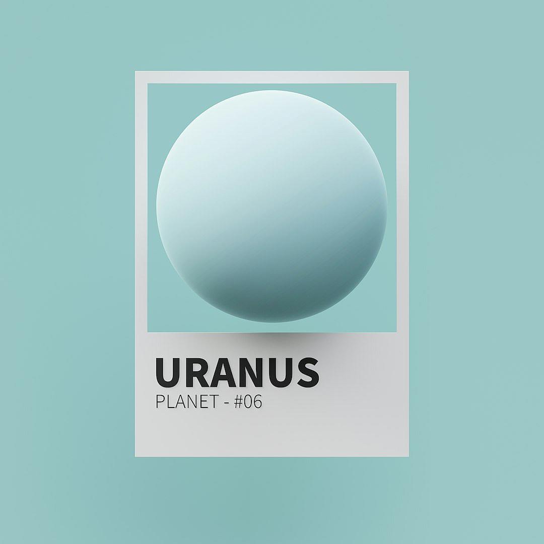 logo, minimalist style shape with text “URANUS”, A round planet with the word ‘Usymbol’ in front of a cyan background, simple shapes and color palette, a single square white frame around the logo, a large ball on top, flat design, vector illustration, 2D graphic design, professional quality, high resolution, high detail, in the style of ultra realistic photography, pastel blue colors, with big letters underneath saying ‘Marsvenu planet no6’