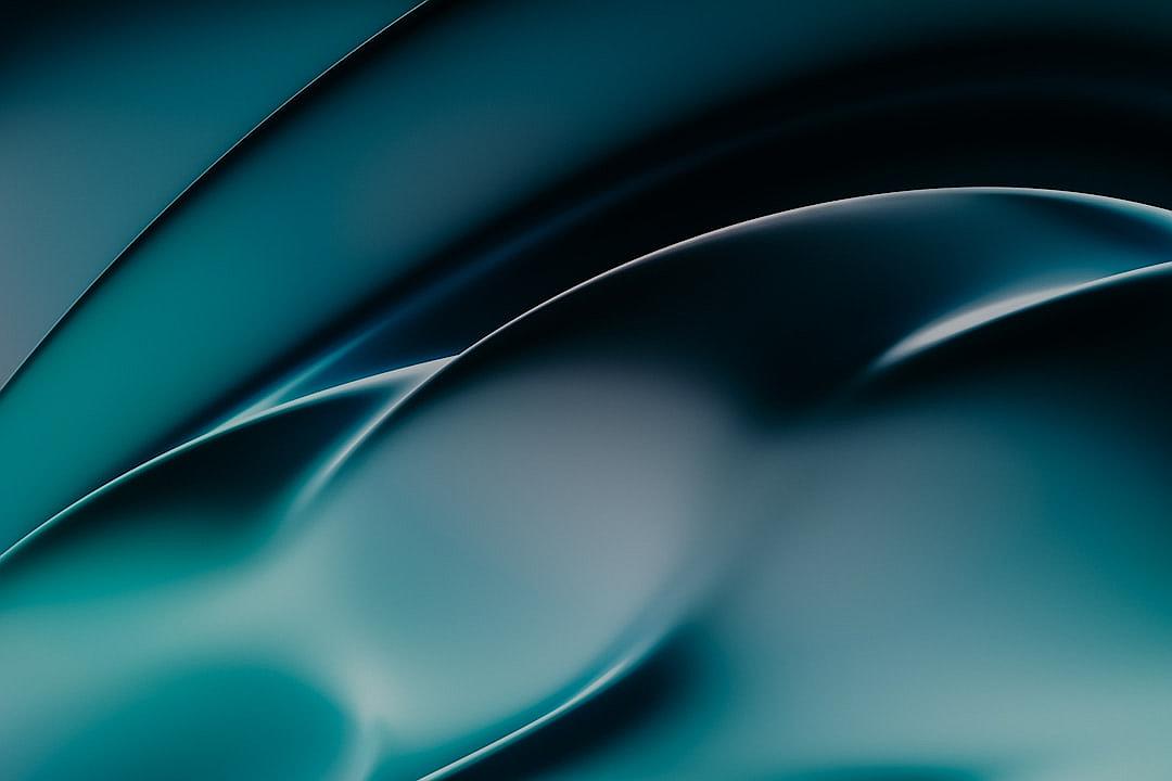 Abstract teal and black background with smooth curves and wavy lines. Abstract dark blue gradient background with smooth waves. Modern minimalist design, 3d rendering. , closeup shooting, 4k, ultra realism, high detail, Kodak Ektar, stock photography,