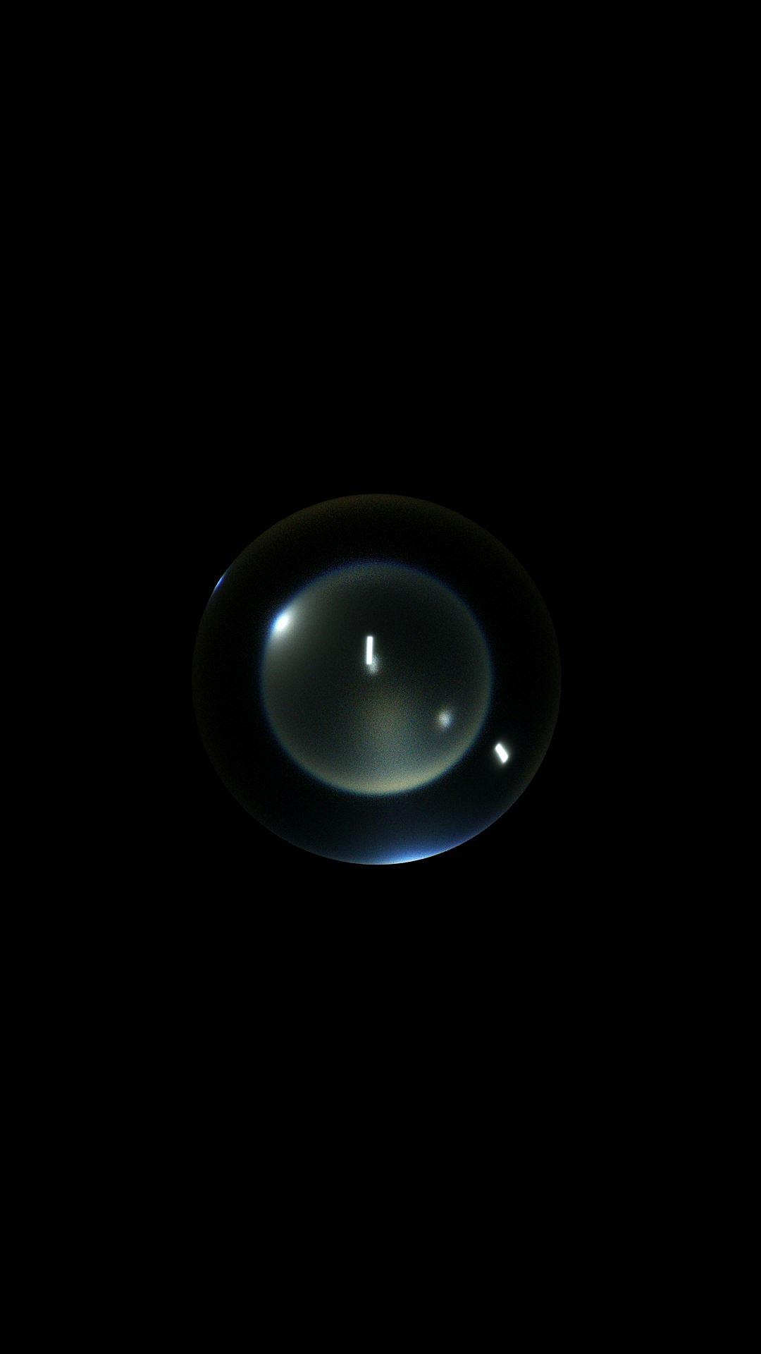 A single bubble floating in pitch black space, viewed from above, with a small light inside. The only lighting comes from within as it reflects off its inner surface in the style of [Cao Fei](https://goo.gl/search?artist%20Cao%20Fei).