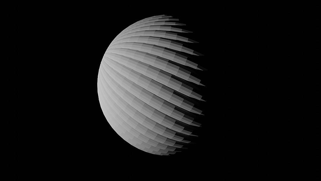 A monochromatic gradient of grey, the lines of which form an abstract egg-shaped shape on a black background. The grayscale color range creates depth and dimensionality in the design. It is a simple yet powerful symbol that embodies vitality and growth. An ultrarealistic photograph captured in the style of a high-resolution 3D rendering in the style of commercial photography.