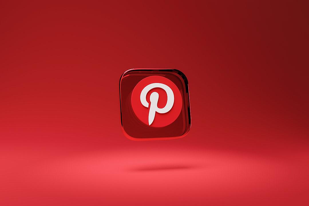 3d rendering of the pinterest logo on red background, high resolution photography