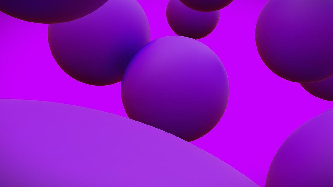 purple background with purple spheres, simple shapes, 3d render in the style of octane render.