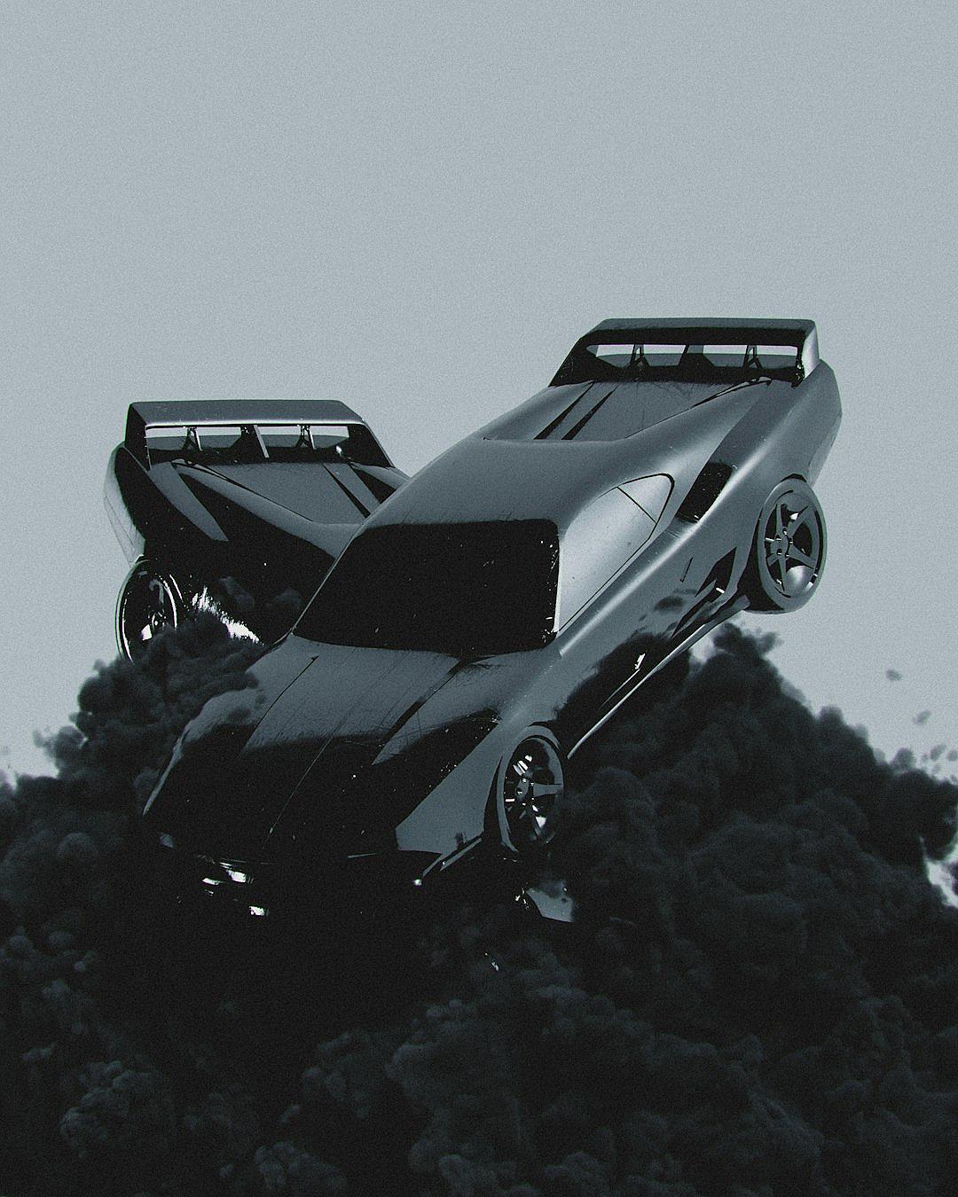 Cinematic shot of two black and white Lamborghinis in the air, smoke coming from their back wheels, vector art in the style of [Laurie Greasley](https://goo.gl/search?artist%20Laurie%20Greasley), flat perspective, black background, low angle view, hyper realistic.