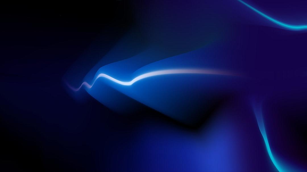 Abstract blue glowing background with light effect, black dark blurred banner for design. Shiny wavy lines on the left side of the screen. Dark night. Vector illustration. Simple minimalistic style. , high resolution, professional photograph, The ultra wide angle lens shows an extremely large scene with very natural tones and bright colors. I can’t believe how beautiful it is., Dadaism