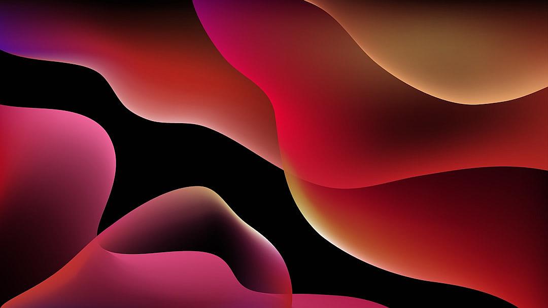 abstract background vector, in the style of red and pink gradient, black background, shapes, waves, fluid design, smooth curves, dark colors, gradients, high resolution, detailed, shadows, highlights, sharp focus, intricate details, hyperrealistic, hyperdetailed, octane render, 3D model, high detail, professional photography, studio lighting.