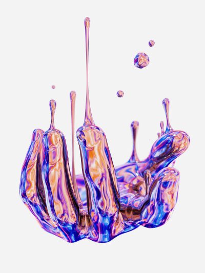 3D, purple and blue liquid dripping in the shape of human hands on white background, fluid art, hyper realistic, octane render, high resolution photography, detailed