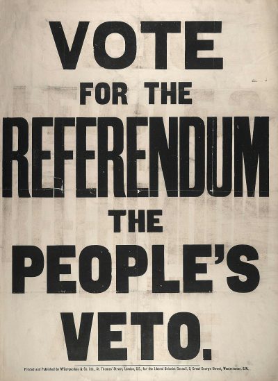 A vintage poster with bold black text "VOTE FOR THE RIOT" and smaller font below saying "for the DAYS Vaseline". The word 'people's', in large, heavy block letters is displayed at each end of that line. There should be no other words on it. In an early style of typeface design. It has a white background and a very minimalistic design. A traditional English political newspaper illustration style from the late 20th century. White background. Black typographic title.