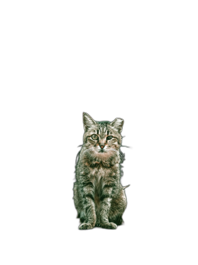 front view of cute cat sitting on black background, studio photo shot by [Annie Leibovitz](https://goo.gl/search?artist%20Annie%20Leibovitz), sharp focus  Transparent Background