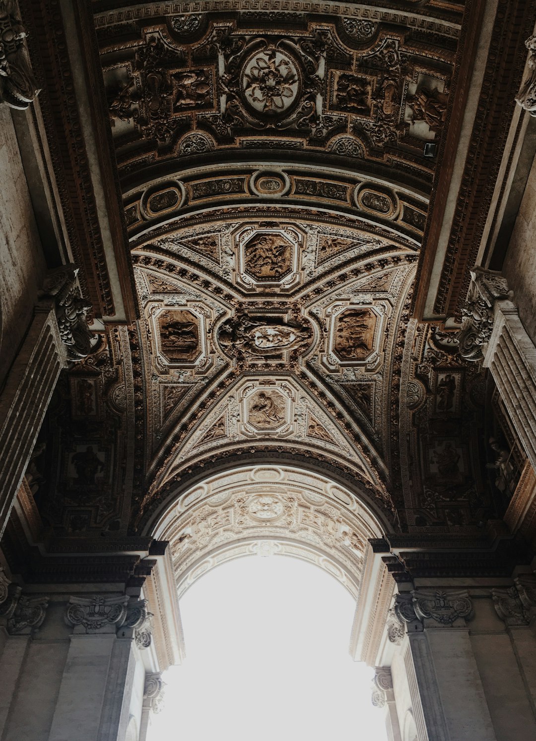 photo of an intricate vaulted ceiling in the vatican, photography, architecture –ar 23:32