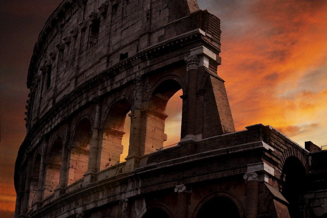 colosseum at sunset, photorealistic landscapes, architectural photography, archilover, archi magazine, hyper realistic