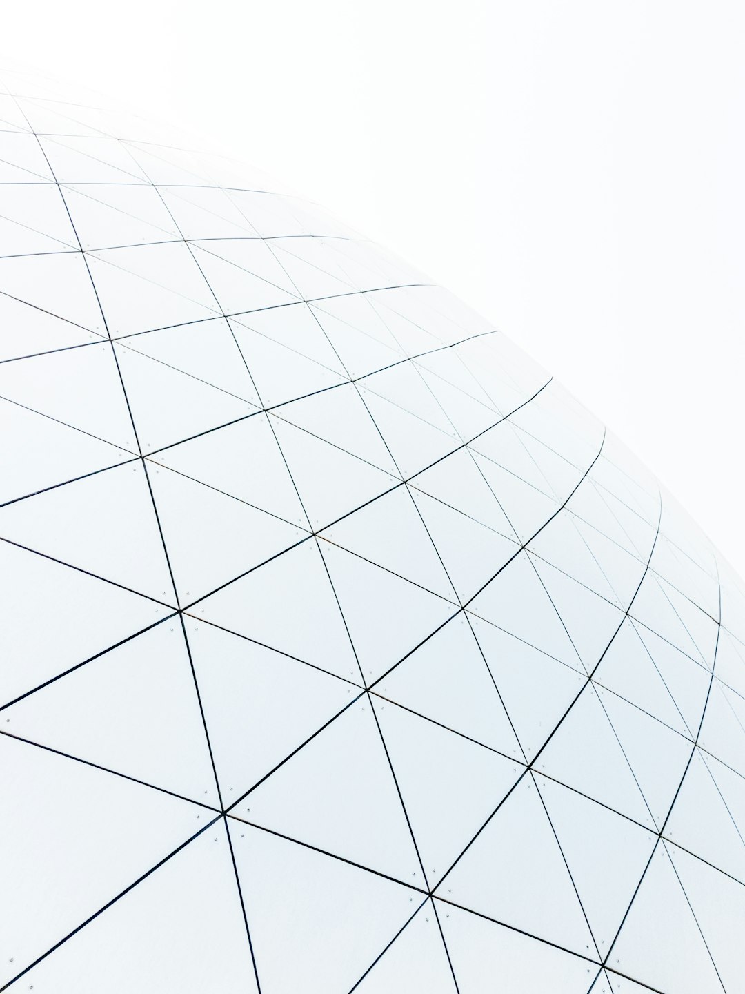 white background, geometric lines on the white surface of an dome building –ar 3:4