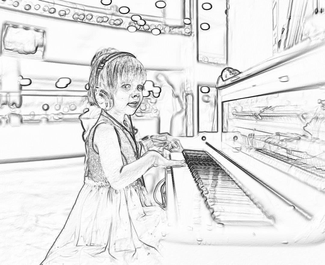 Black and white pencil sketch storyboard of a little girl playing piano in the kitchen, wide shot, white background, high detail, cinematic light, full hd, in the style of [Pino Daeni](https://goo.gl/search?artist%20Pino%20Daeni), in the style of JC Leyendecker, full body portrait, oil painting, in the style of [Greg Rutkowski](https://goo.gl/search?artist%20Greg%20Rutkowski), hyper realistic, octane render, cinematic light, bokeh, pencil drawing, white background, full color, full frame