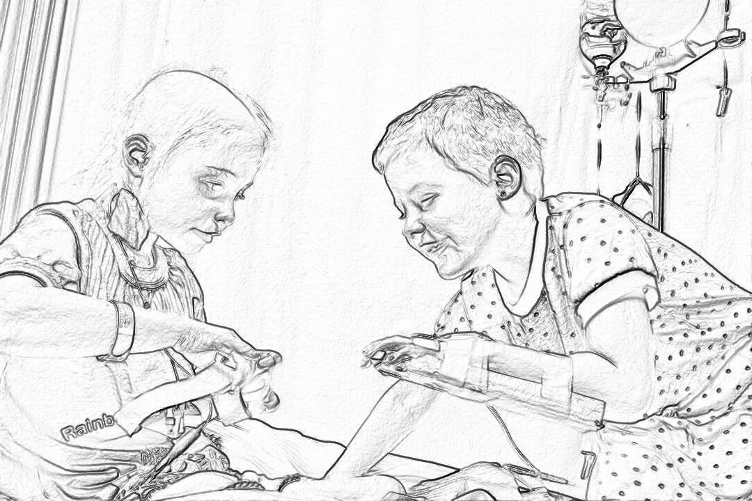 A mother and her child in the hospital, smiling as they sew together on their patient’s leg with “vitalik” written across it. In the sketch style with black lines on a white background, the scene captures a moment of love between them amidst providing medical care. In the style of [Naoto Hattori](https://goo.gl/search?artist%20Naoto%20Hattori).