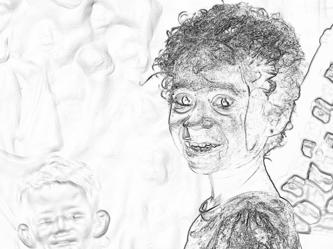 A black and white pencil sketch of an African American woman with short curly hair, smiling at the camera in front of blurred images of children playing in the background. The focus is sharp against a light grey canvas-like texture, creating a simple yet powerful composition. High contrast lines capture details from both foreground to background. in the style of [Ed Emshwiller](https://goo.gl/search?artist%20Ed%20Emshwiller), fantasy horror style.