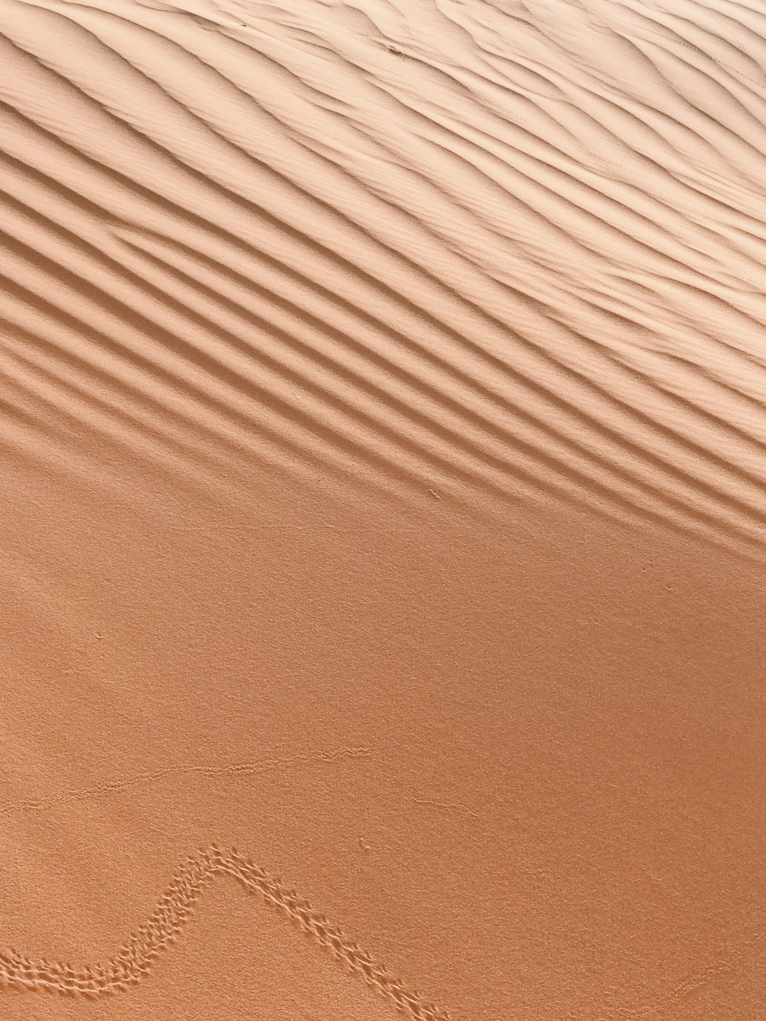 A closeup of the dunes in Al Ula, Saudi Arabia with small ripples and lines on them. The background is a warm brown color. In front there is an empty space for text or product display. There should be no shadows. This photo was taken from above at eye level. –ar 3:4