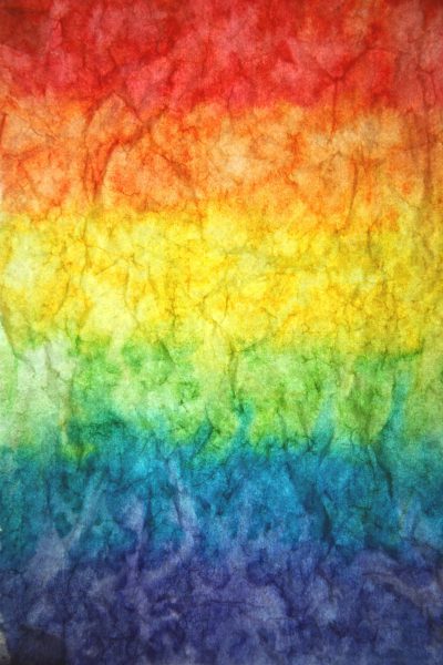 rainbow watercolor background, textured paper, fine art print for wall --ar 85:128