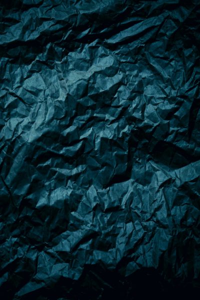 dark blue crumpled paper texture, dark background, minimalistic, dark green tones, high resolution, hyper realistic --ar 85:128