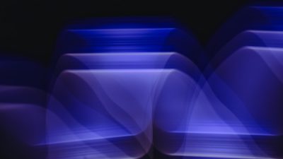 abstract blue shapes and lines on black background, motion blur, low angle view, dark violet light, minimalism, blurred, --ar 16:9