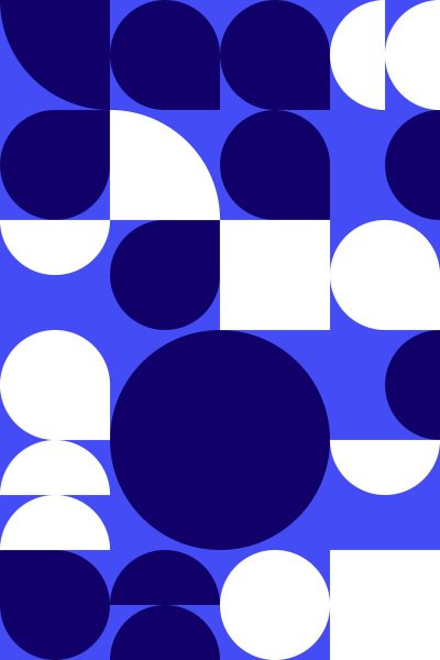 A flat geometric pattern of blue circles and white squares, arranged in an artistic manner with clean lines. The design is minimalist yet colorful, creating a modern aesthetic that could be used for various graphic designs or digital backgrounds. The pattern has a style reminiscent of Mondrian with its primary colors and geometric shapes arranged in a balanced composition. --ar 85:128