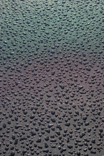 A pattern of water droplets on the surface, grey and dark green gradient background, high resolution --ar 85:128