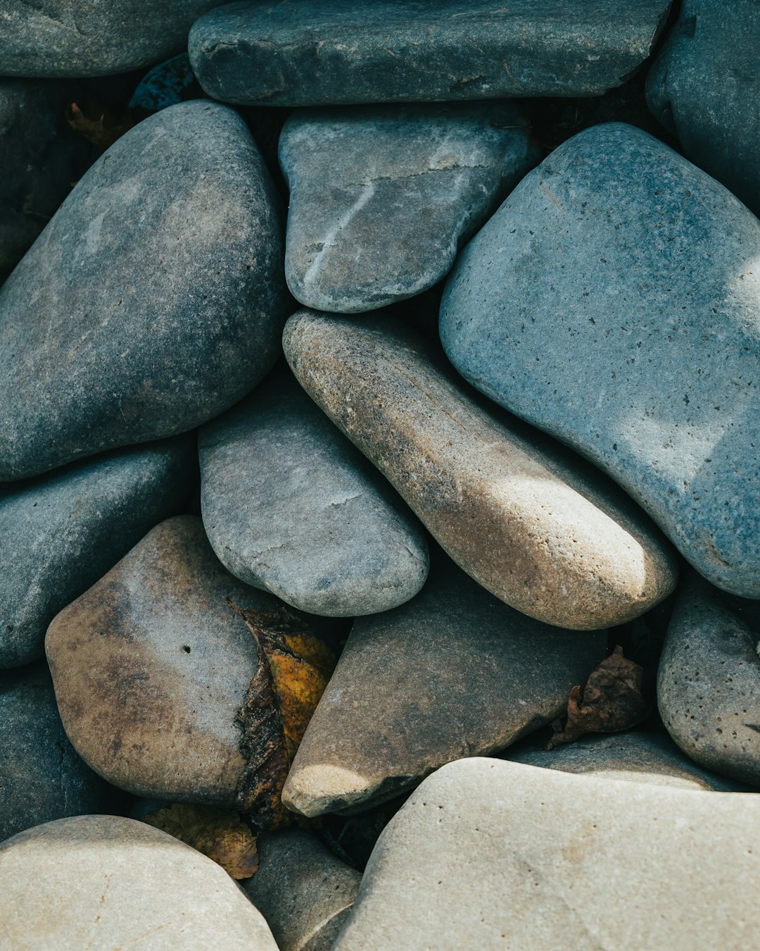 Photo of flat smooth rocks, close up, flat lay photography, unsplash –ar 51:64