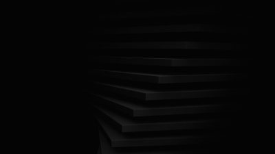 Black background with minimalistic black stairs, dark abstract wallpaper in the style of minimalism. --ar 16:9