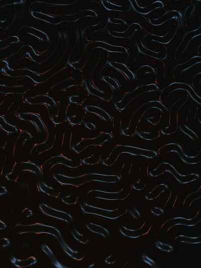 A dark background with flowing, glowing lines that resemble the shape of intertwined worms. The pattern is dense and complex, creating an abstract and visually interesting design. It has a mysterious and surreal quality, reminiscent of digital art in the style of digital art. --ar 95:128