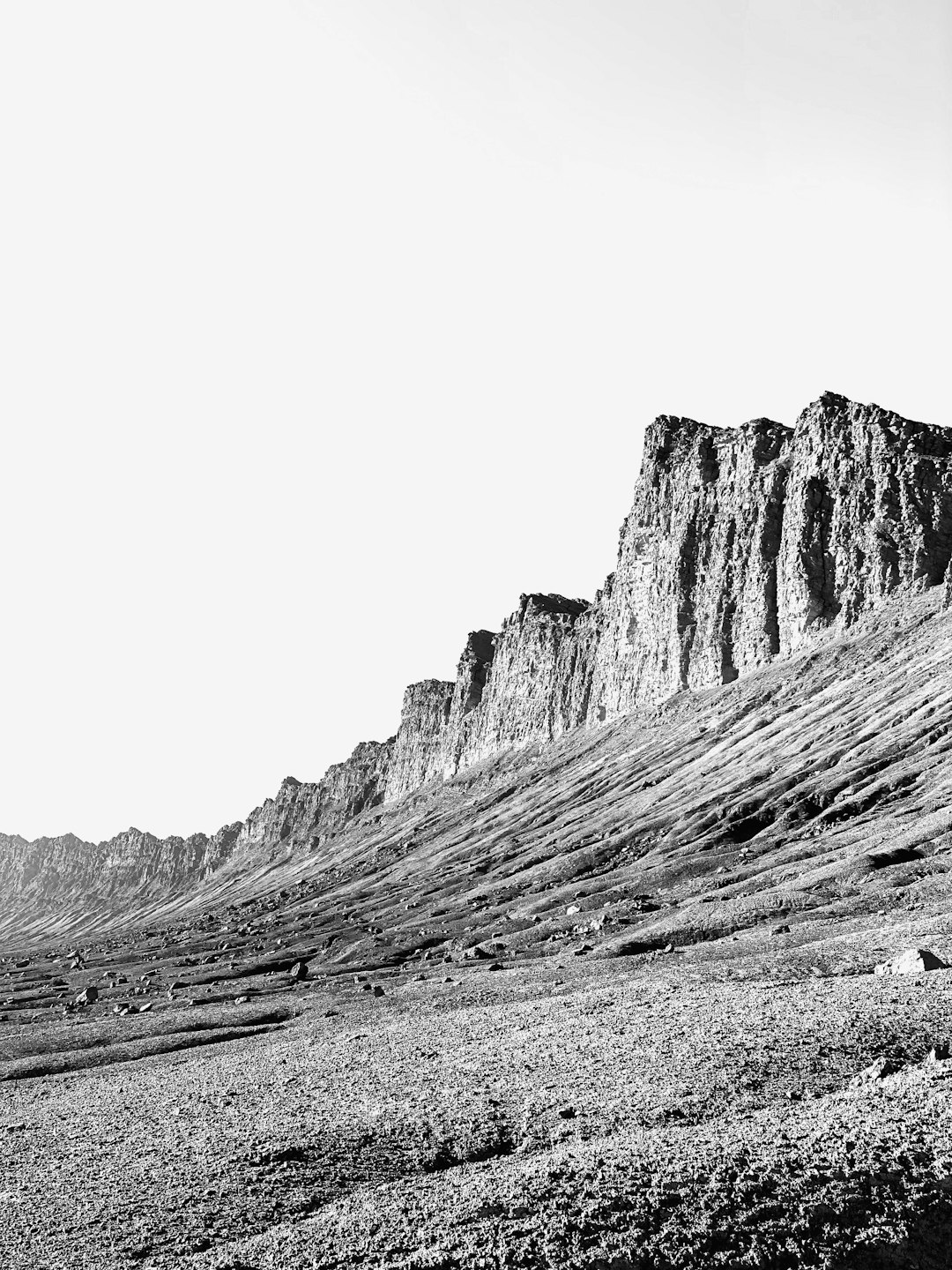 Black and white photography of rugged mountain cliffs in Iceland, in the style of [Rineke Dijkstra](https://goo.gl/search?artist%20Rineke%20Dijkstra). Captured with Leica M6, using natural light, black & white film stock, with a grainy texture, high contrast, clean sharp focus, minimal composition, and a vintage vibe. –ar 3:4