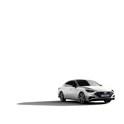 White background, white car, side view of the new trashless design for Hyundai Elantra 2023 model, with a black and silver color scheme, hyperrealistic, ultradetailed, ultrahigh definition, Octane render, product photography, photorealism, full body shot, no shadows, in the style of photorealism.