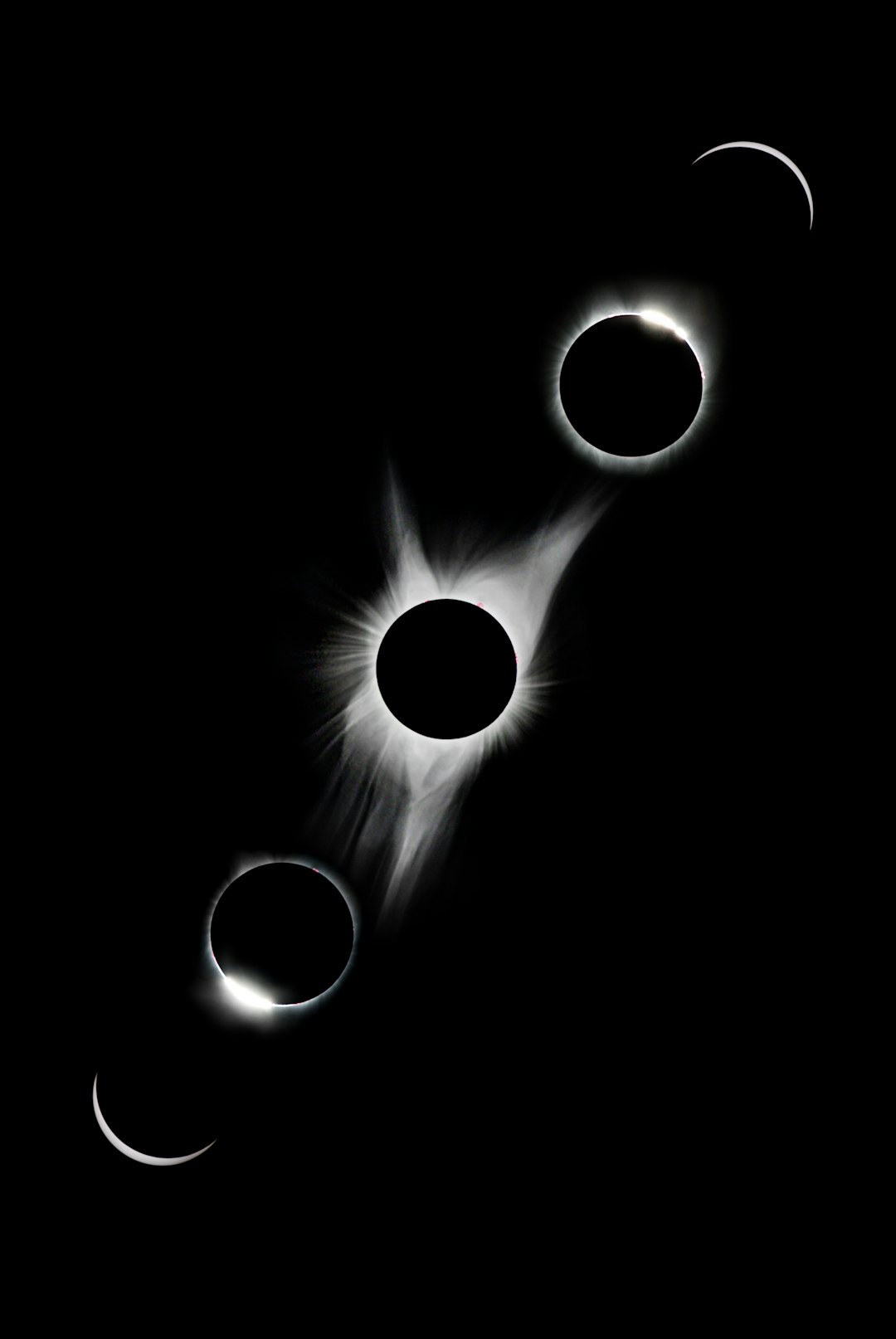 Three total sun [Sophie Blackall](https://goo.gl/search?artist%20Sophie%20Blackall) style for an iPhone wallpaper, solar eclipse, totality of the three moons visible in black sky, total andr� blackjack suns. –ar 85:128