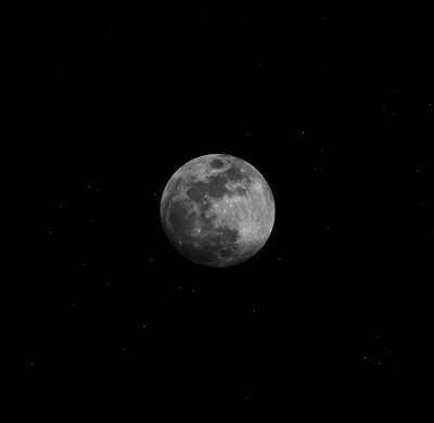 black background, full moon, flat view, black and white, simple --ar 32:31