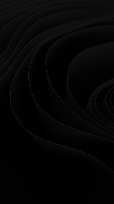 Black background with a series of curved lines in the center, creating an abstract and minimalistic design. The lines have varying thicknesses to create depth, giving it a dynamic feel. This wallpaper is great for backgrounds that need a touch of modernity or elegance without being too busy. It's also versatile enough to work well on various devices like smartphones, tablets, laptops, or computer screens. The lines are in the style of a minimalist artist. --ar 9:16