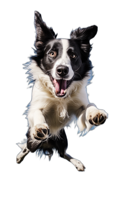 photo of happy jumping border collie dog, black background, studio photography, sharp focus on entire body and face, high angle view, high contrast, fast shutter speed, dynamic pose, shot from below, photographed in the style of Silvia Paris, photographed with hasselblad camera, photographed in the style of [Martin Parr](https://goo.gl/search?artist%20Martin%20Parr)